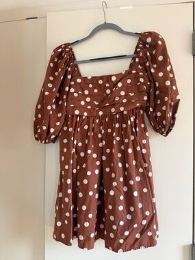 Abercrombie & Fitch Brown Polka Dot Mini Dress
